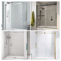 Barres de support carrées en acier inoxydable pour porte coulissante de douche en verre, tube de 2 m de long, tuyau de 30*10 mm