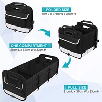 5L grande boîte de rangement organisateur de coffre de siège arrière de voiture pliante noire avec 2 boucles de sangle réglables multi-compartiments pour SUV