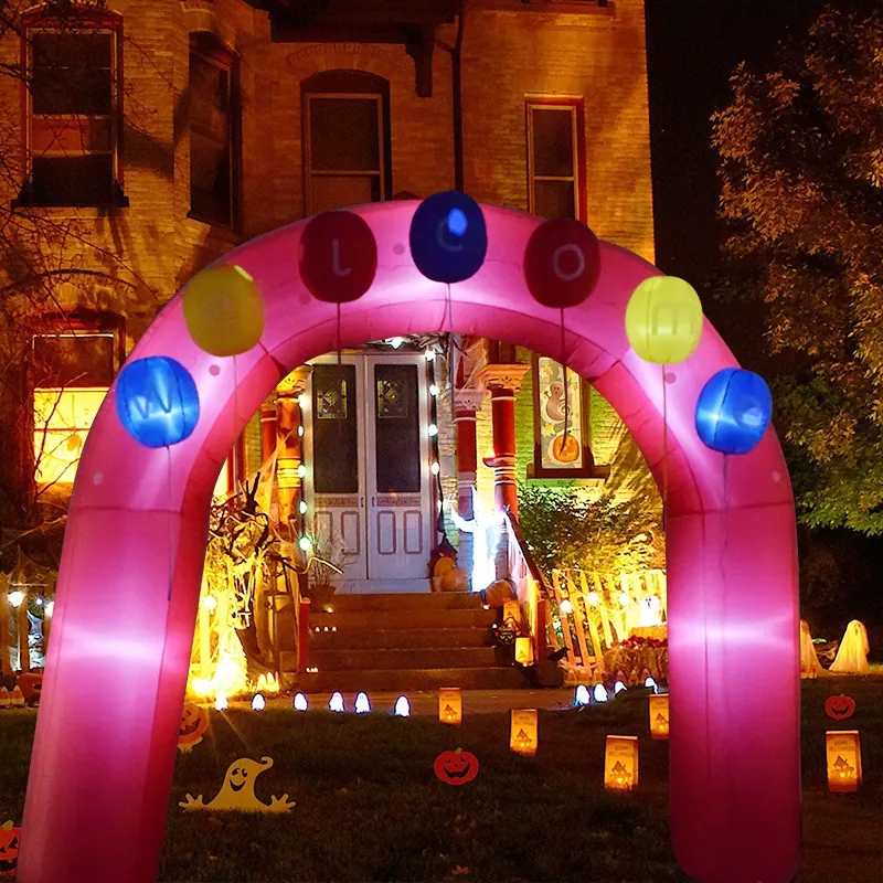 10 피트 야외 파티 크리스마스 풍선 아치 키트 LED 라이트 선물 광고 Inflatables