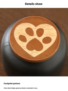 500ml環境に優しいセラミック製ペット用骨壷（犬猫用）丸型クラシックスタイル防湿密閉容器カスタム刻印入り - Product Image 6