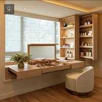 XINGRUO Coiffeuse moderne sur mesure en grain de bois avec rangement pour projets d'appartements, d'hôtels et de villas