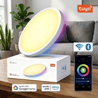 Plafonnier intelligent RGBCW Tuya Wifi pour Alexa, contrôle par application Google, commande vocale, plafonnier LED à intensité variable pour la maison