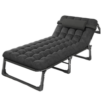 Lit de camping pliable en toile et métal, portable, 3 vitesses réglables, double usage, en promotion