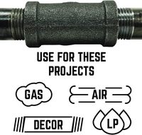 Raccords croisés 1 pouce, lot de 2, en fonte malléable, surface sablée en acier noir, filetage NPT, tête hexagonale, pour usage industriel, raccords de plomberie