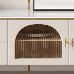 <span class=keywords><strong>Meuble</strong></span> <span class=keywords><strong>TV</strong></span> de Luxe Moderne en Promotion, Ensemble Table Basse Ronde Rétractable, Mobilier Élégant pour <span class=keywords><strong>Salon</strong></span> – Vente en Gros - Product Image 4