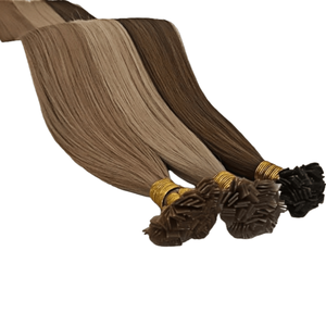 Estensioni per Capelli con Cheratina a Punta Piatta Pre-Incollata, 100 Grammi, Capelli Russi Tinti Lisci, Doppia Trama - Product Image 5