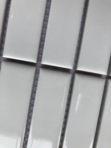 DS nhà máy nóng bán trắng gốm tuyến tính hình chữ nhật xếp chồng lên nhau Gạch <span class=keywords><strong>Mosaic</strong></span> cho phòng tắm tường thiết kế hiện đại cho sử dụng nội thất - Product Image 2