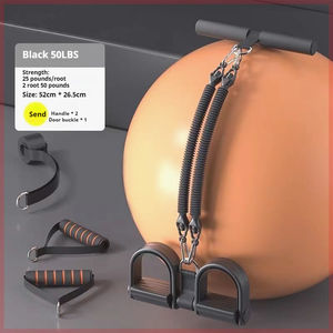 Set di Corde Elastiche Multifunzione <span class=keywords><strong>con</strong></span> Pedale di Resistenza Regolabile 50-100 libbre, per <span class=keywords><strong>Esercizi</strong></span> Addominali a Casa - Product Image 2
