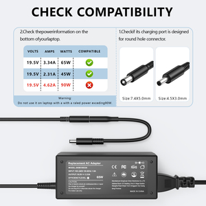 Adaptateur <span class=keywords><strong>de</strong></span> chargeur rapide 65W pour ordinateurs portables Dell avec prise <span class=keywords><strong>en</strong></span> charge PD - Fournisseur d'usine - Product Image 5