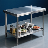 Meja Fabrikasi Baja untuk Dapur Komersial Hotel dan Restoran, Meja Stainless Steel Dapur