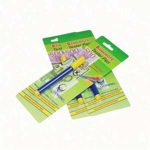 Marqueur permanent à pointe plate pour la détection de faux billets, stylo détecteur de devises, marqueur en plastique pour tester les billets contrefaits - Product Image 3