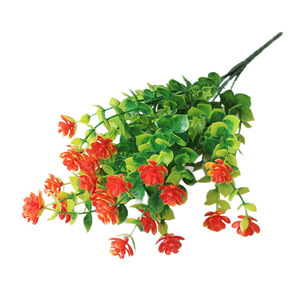 Planta Artificial de Eucalipto Jinhe con 7 Ramas, Flores Amarillas de Seda, Decoración Interior y Exterior, Arreglo de Vegetación - Product Image 5