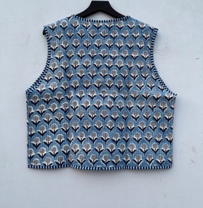 Autumn Winter <b>Women's</b> Sustainable Cotton <b>Waistcoat</b> Reversible Stripe Piping V-Neck Design Versatile Outer Streetwear Short - Product Image 6