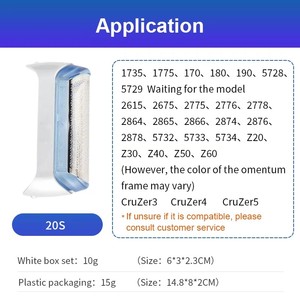 แผ่นฟอยล์และใบมีดโกนสำรองรุ่น 20S ใช้ได้กับเครื่องโกนหนวด <span class=keywords><strong>BRAUN</strong></span> ซีรีส์ 2000 CruZer 1 2 3 4 รุ่น 2615 2675 2775 2776 170 190 - Product Image 6