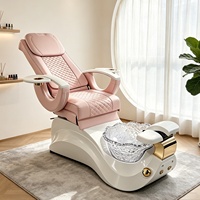 Fauteuil de massage électrique pour salon de manucure avec lumières multicolores pour soins capillaires, beauté, tatouage, broderie, spa et lavage des pieds