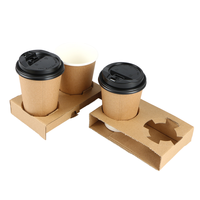 Porte-gobelets jetables biodégradables en papier kraft à paroi simple, impression numérique personnalisée avec logo OEM, gobelets à emporter