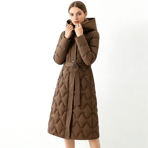 Veste longue matelassée pour <span class=keywords><strong>femme</strong></span> - Manteau d'hiver 2-en-1 avec doublure amovible, <span class=keywords><strong>parka</strong></span> matelassée à capuche pour l'extérieur - Logo personnalisé - Product Image 3