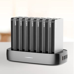 สายชาร์จพาวเวอร์แบงค์แบบพกพา 8 in 1 พร้อมฝาครอบโลหะ รองรับ Type-C ความจุ 8000mAh ใช้เป็นแท่นชาร์จสำหรับร้านอาหาร ห้องสมุด คาเฟ่ - Product Image 1