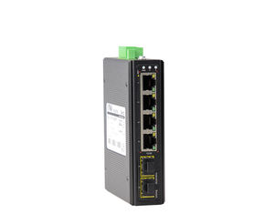 ONV 4 Port Gigabit Nicht verwalteter industrieller PoE-Switch mit 2 optischen SFP-Anschluss steckplätzen für IP-Kameras - Product Image 1