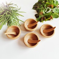 Mini masque facial en bois de bambou SPA outils de soins de la peau petit masque de bricolage bol à mélanger avec spatule et applicateur