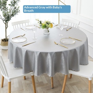 Nappe de table ronde nordique en PVC épais imperméable et anti-taches, sans lavage, pour hôtel et banquet, vente en gros d'usine - Product Image 6