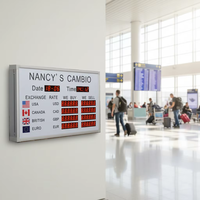 Tablero de Visualización Digital Personalizado para Cambio de Divisas, Color Rojo, 10 Monedas, Tablero LED con Tasa de Cambio para Banco