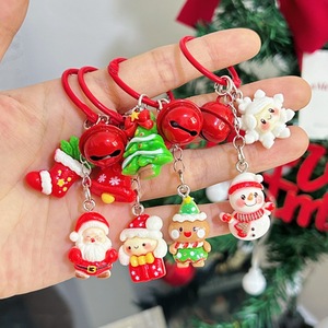 Nuovo Portachiavi Natalizio con Babbo Natale e Omino <span class=keywords><strong>di</strong></span> Pan <span class=keywords><strong>di</strong></span> Zenzero, Accessori in PVC per Auto, Ciondolo per Chiavi, Regalo per le Festività - Product Image 2