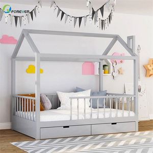 AILICHEN Cadre de lit simple et double en bois massif de style nordique moderne pour <span class=keywords><strong>enfant</strong></span> bébé étudiant chambre pour princesse accessoires de photographie - Product Image 1