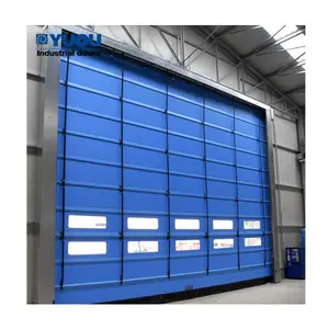 Chinese Cheap Price Factory of PVC Fabric Bi-Folding Stacking High Speed Door