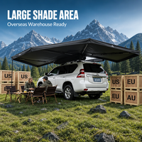 Chaud 270 °   Auvent latéral universel autoportant, auvent de voiture pliable double couche en Oxford imperméable, respirant et coupe-vent pour le camping