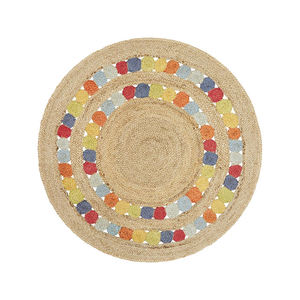 Jute Shag Rug Plush Pile <b>Soft</b> Texture <b>Floor</b> <b>Mat</b> Comfortable Feel For Bedroom Or Lounge Area Home Accent - Product Image 1