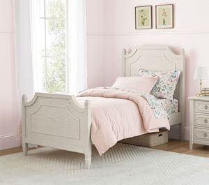 Cama Individual de Madera Maciza con Diseño Retro de Tejido de Madera, Acolchado Geométrico Azul Marino, Cama Individual Sencilla para Habitación de Niños - Product Image 2