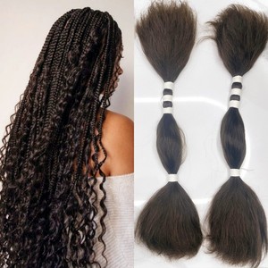 Cabello humano a granel indio virgen más vendido para trenzar ondas profundas # 1B #2 #4 Color doble dibujado húmedo y ondulado - Product Image 1