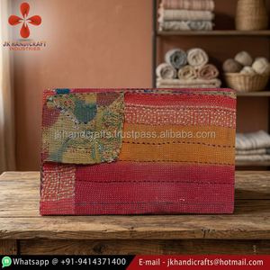 <b>Indian</b> Vintage Hand Stitched Cotton Sari Kantha Old Bengali Gudri - Product Image 3