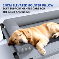 Lit de camping surélevé pour animaux de compagnie, pliable, en maille respirante, lit rafraîchissant pour chien, portable, design rectangulaire pour l'extérieur