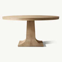 Table à manger ronde en chêne massif de style américain, table de salle à manger en bois pour cuisine, restaurant et villa de luxe, famille