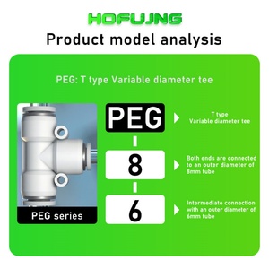 Suministro de fábrica: Conector rápido neumático de plástico blanco para tubo recto, tipo T, PG, PEG, PW, PKG, Push Pipe - Product Image 5