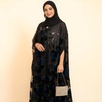 Cape en saphir bleu-vert noir pour femmes, vêtements modestes, vêtements islamiques