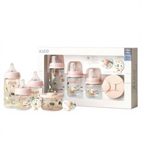 Ensemble cadeau de biberons pour bébé ALGO, 6 pièces, 0-12 mois, en PP, avec motif de dessin animé, anti-fuite, sans BPA, col large et poignée