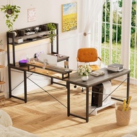 Bureau d'ordinateur multifonctionnel en forme de U et réversible en forme de L avec poignée Table de jeu décontractée