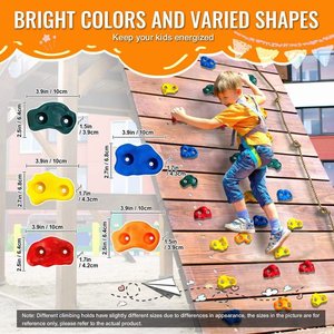 Juego de 25 Agarres para Escalada en Roca con Asas de Cuerda Anudada, Equipo y Accesorios Duraderos para Escalar - Product Image 2