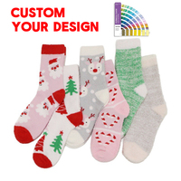 Chaussettes d'hiver tricotées personnalisées OEM en gros, chaussettes pantoufles douillettes et moelleuses, antibactériennes, écologiques, chaussettes de Noël