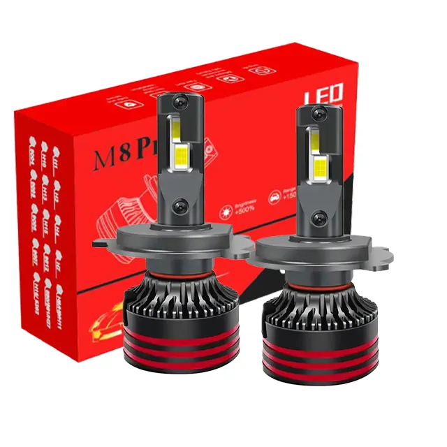 m8pro Hochleistung 200 W 40000 LM Auto-Led-Licht H4 12 V Led-Scheinwerfer 3 Kupferrohre Glühbirne Lampe Canbus H1 H3 H7 H8 H9 H11 LED-Scheinwerfer