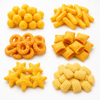 Ligne de production multifonctionnelle de snacks en acier inoxydable pour maïs, riz et céréales, avec extrudeuse de snacks soufflés de 200 à 300 kg par heure