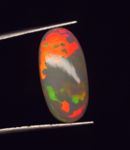 Opale naturelle de haute qualité, taille ovale, multi-feu, cabochon, pierre précieuse en vrac, 4,7 carats, 18,4*9*5,2 mm, pour la fabrication de bijoux - Product Image 3