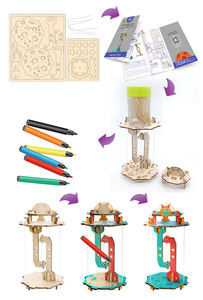 DIY Peinture Enfants STEM Science Éducative Exploration Physique Interactive 3D Puzzle Kit de Construction Jouet en Bois - Product Image 3
