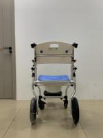 Fauteuil de douche et de toilette pliable portable 3-en-1 multifonctionnel pour soins médicaux à domicile, équipement pour seniors avec dossier en plastique, capacité 150 kg