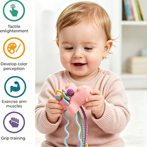 Juguete <span class=keywords><strong>de</strong></span> Dentición <span class=keywords><strong>de</strong></span> Silicona <span class=keywords><strong>de</strong></span> Grado Alimenticio Personalizado para Bebés <span class=keywords><strong>de</strong></span> 2 a 4 Años, Sensorial, Educativo, Ecológico y No Tóxico - Product Image 3