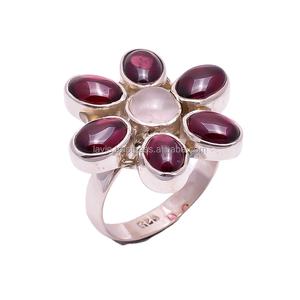 ขายส่งแหวน925สเตอร์ลิงเงินสไตล์คลาสสิกโกเมนธรรมชาติโรสควอตซ์เครื่องประดับงานแต่งงานและงานเลี้ยงสำหรับงานหมั้น - Product Image 1