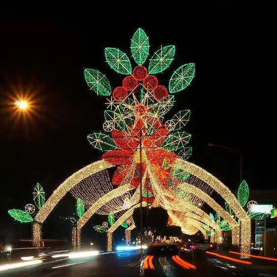 दीपावली प्रकाश सजावटी आउटडोर 3D एलईडी कट्टर सुरंग सड़क क्रिसमस त्योहार सजावटी सड़क आकृति प्रकाश का नेतृत्व किया